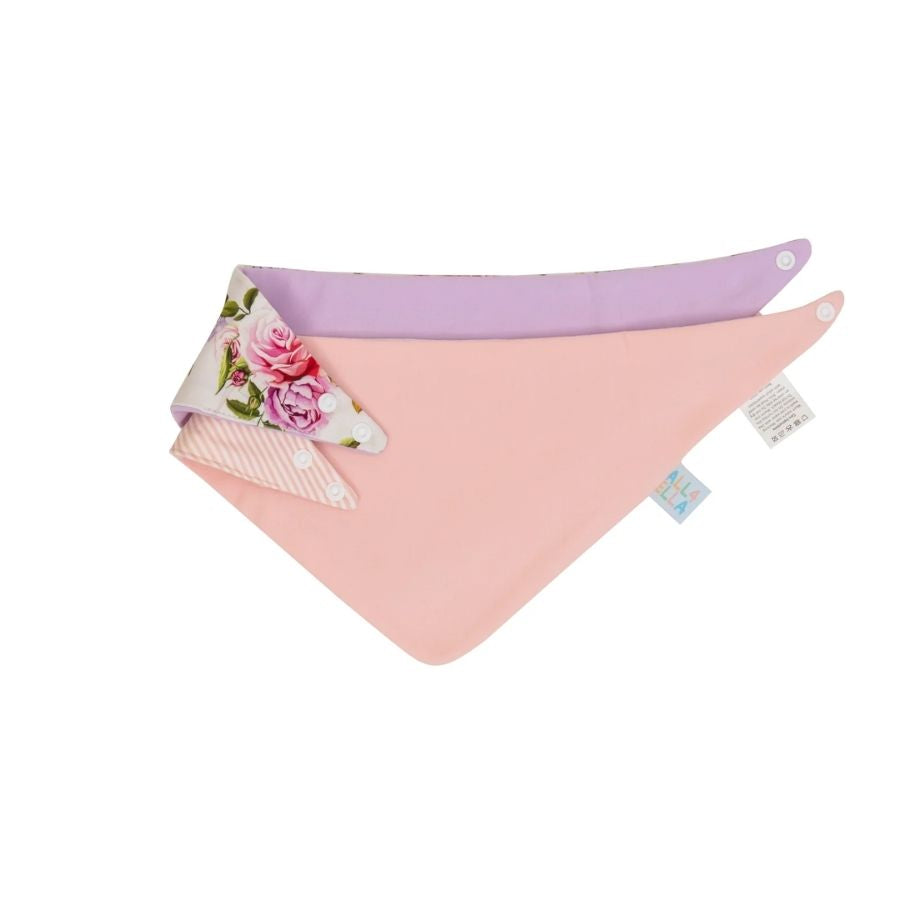 All4Ella - Reversible Bandana Bibs - Rose - 2 Pcs