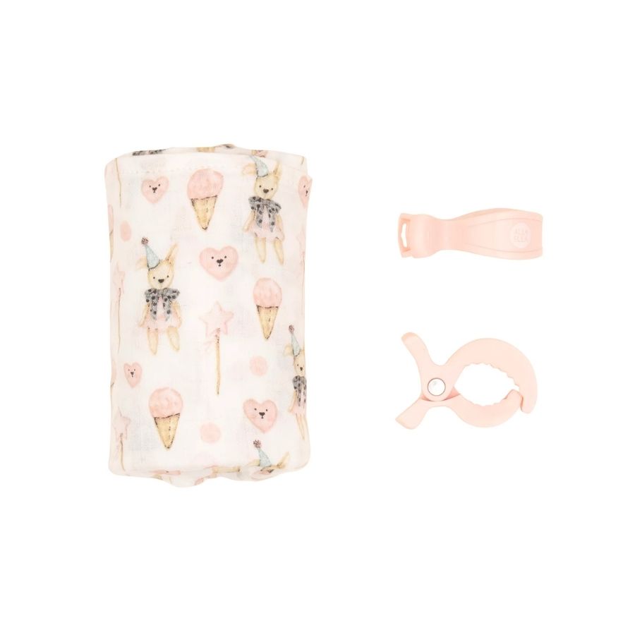 All4Ella - Bamboo and 2 Pram Peg Box Set - Ice Creams Teddy