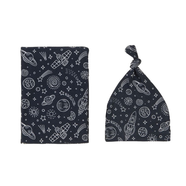 All4ella - Jersey Swaddle & Beanie Set - Outer Space