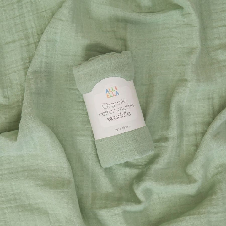All4ella - Muslin Swaddle - Sage