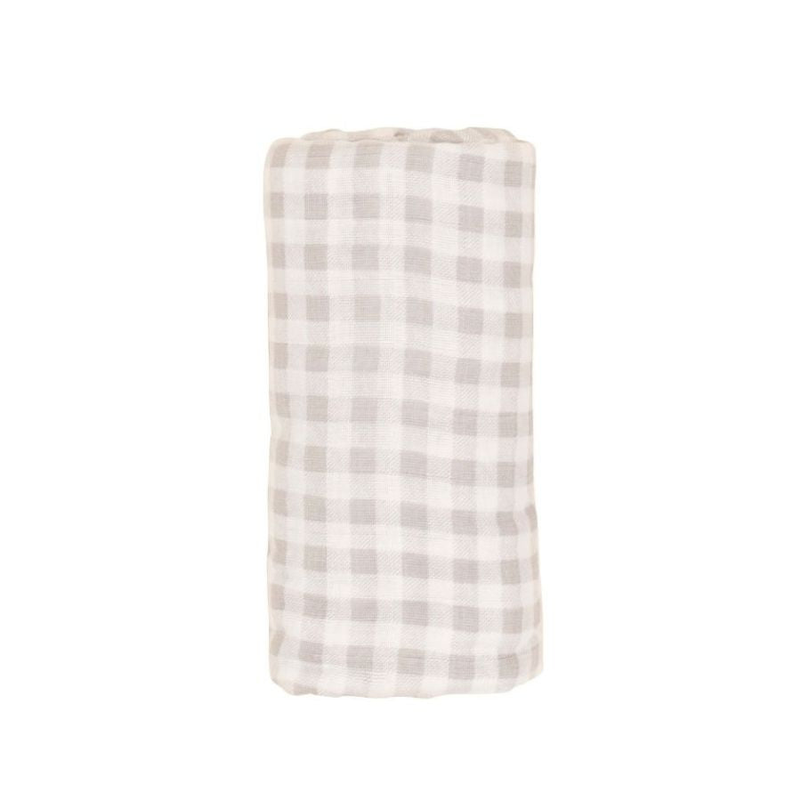 All4Ella - Muslin and 2 Pram Peg Gift Set - Gingham Grey