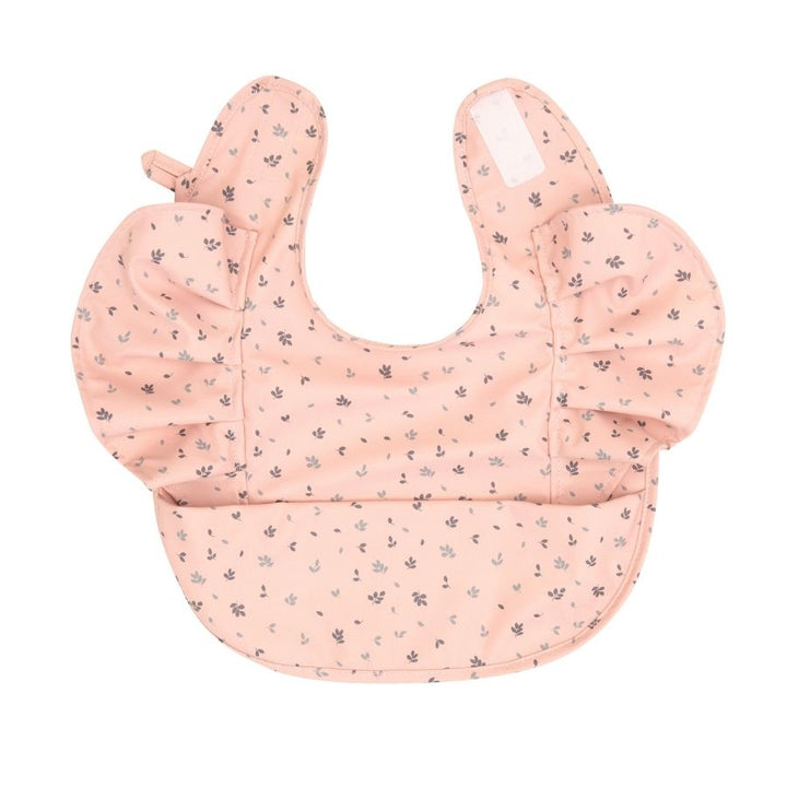 All4ella - Recycled Frills Bib - Leaves - Pink