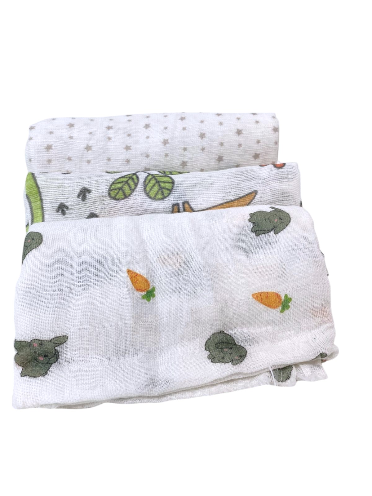 Kinder Valley - Muslin Blanket Set – Pack Of 3 - Bunny and Dino  and Star