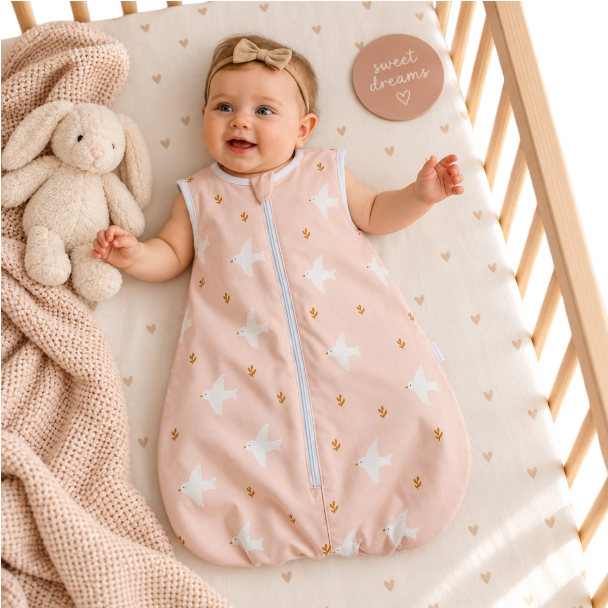 Kinder Valley - Cotton Sleeping Bag - Peach