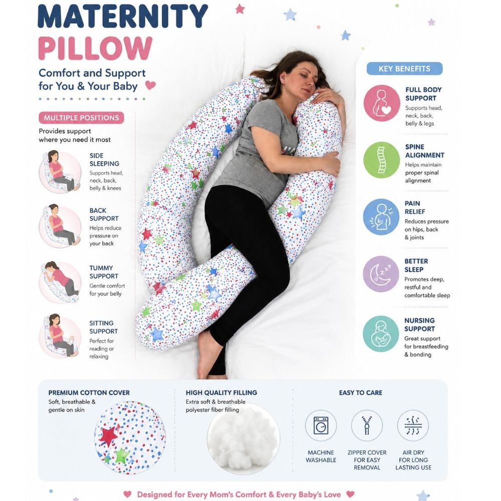 Kinder Valley - Counting The Star Maternity Pillow - Multicolor  - 12 FT