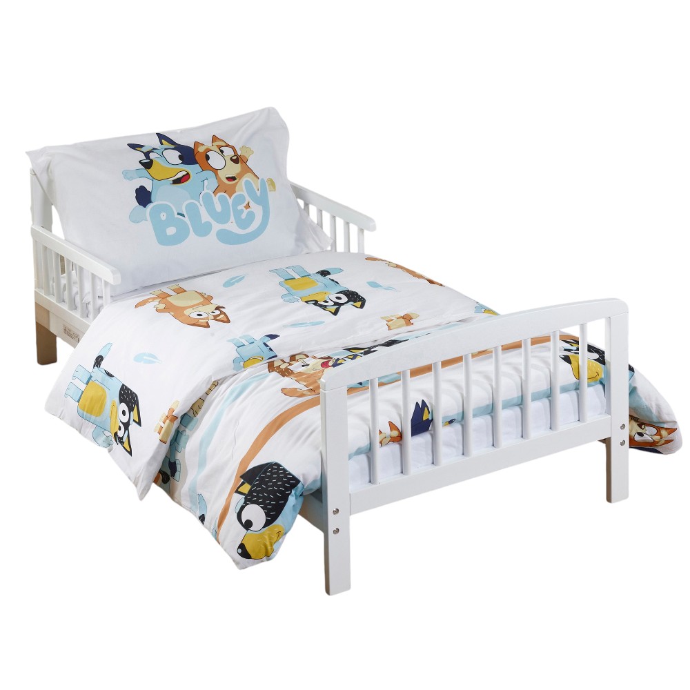 Kinder Valley - Bluey Toddler Bedding Set - White - 3 Pc Set