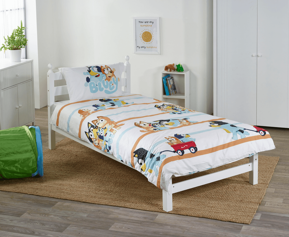 Kinder Valley - Bluey Toddler Bedding Set - White - 3 Pc Set