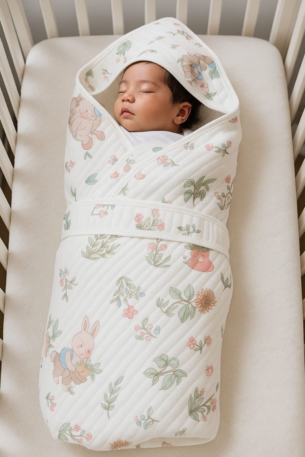 Kinder Valley - Blossom Cocoon Quilted Swaddle - Receiving Blanket - Blanket Set