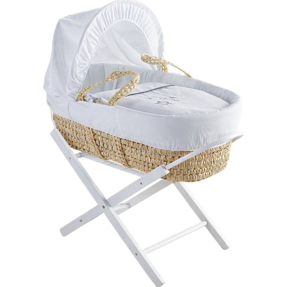 Kinder Valley - Little Wish Moses Basket With Folding Stand - White