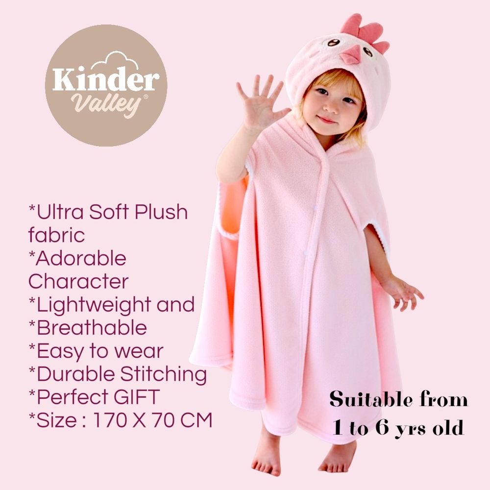 Kinder Valley - Chickiecoo Hooded Cape Bath Robe - Pink