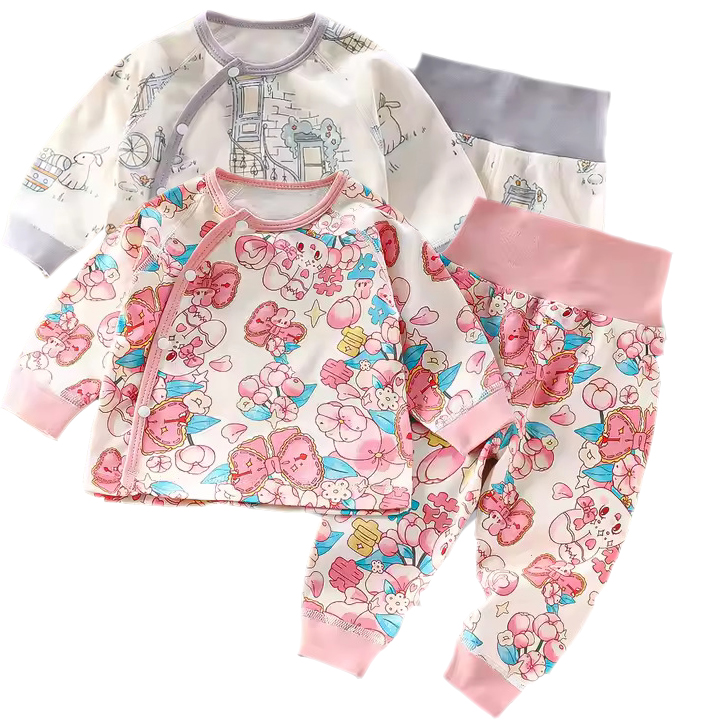 Kinder Valley Cotton Pyjama Top & Pants Rabbit Adventure/Floral - 4 Pcs