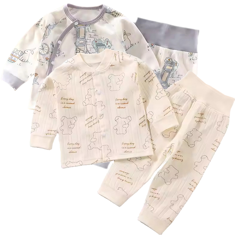 Kinder Valley Just for You & Rabbit Adventure Pyjama Set - Cream - 4 Pcs