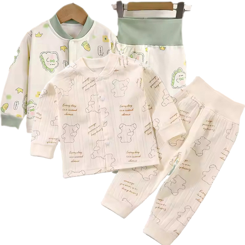 Kinder Valley Baby' Printed Pyjama Set Green/Cream 100cm - 4 Pcs