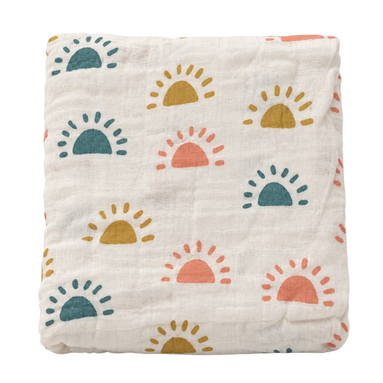 Luca & Mia - Little Sunshine Cotton Muslin Swaddle - White