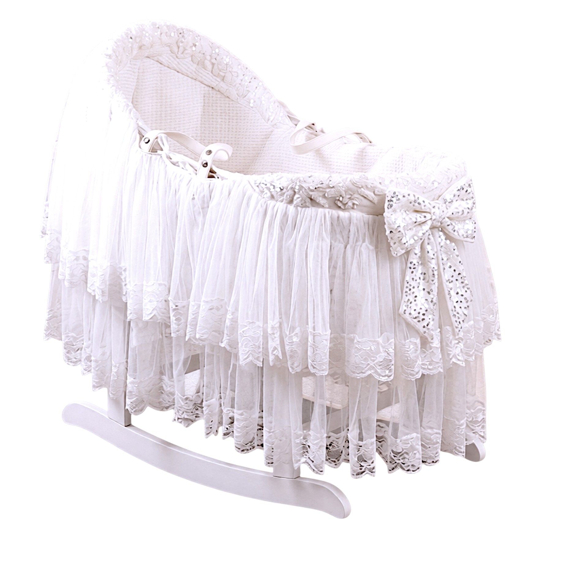 Luca & Mia - Baby Moses Basket - White
