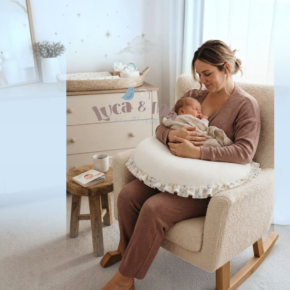 Luca & Mia - Premium Raffled Nursing Pillow - Off White