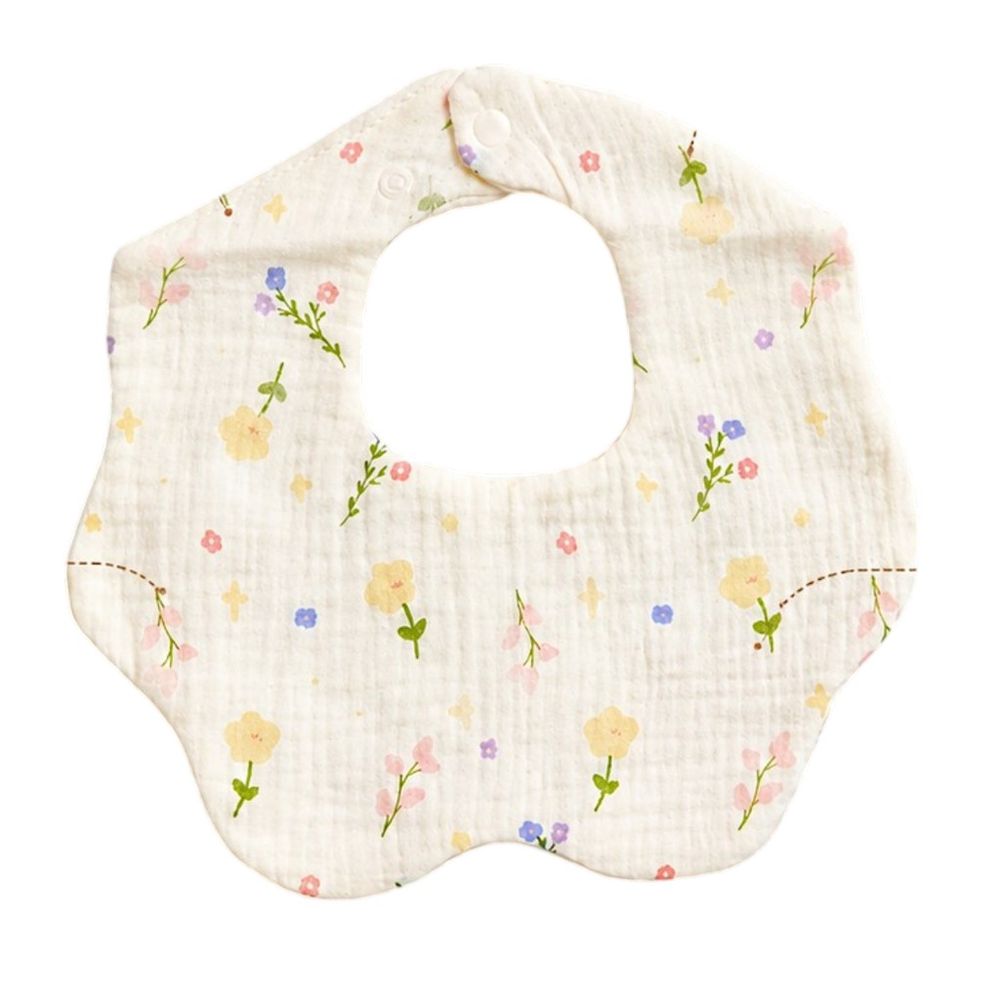 Luca & Mia - Bloom Petal Muslin Baby Feeding Bib - Cream