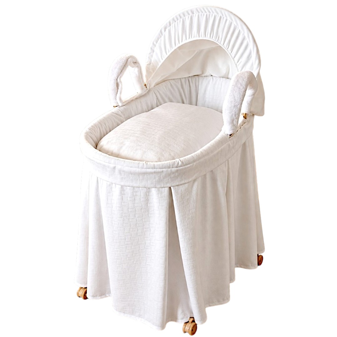 Luca & Mia - Sweet Dreams Moses Basket With Stand - White
