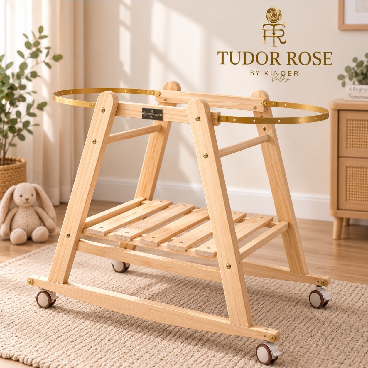 Luca & Mia - Pearl Rocking Stand With Wheels - Natural