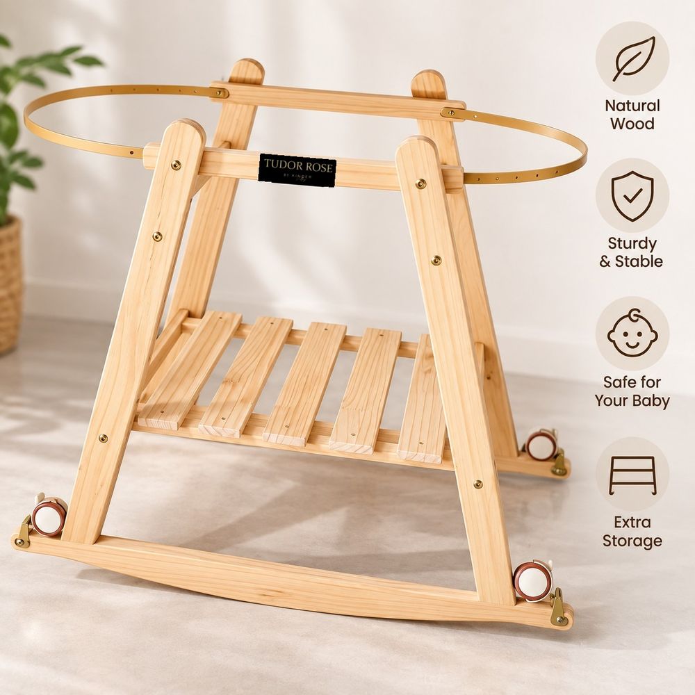 Luca & Mia - Pearl Rocking Stand With Wheels - Natural