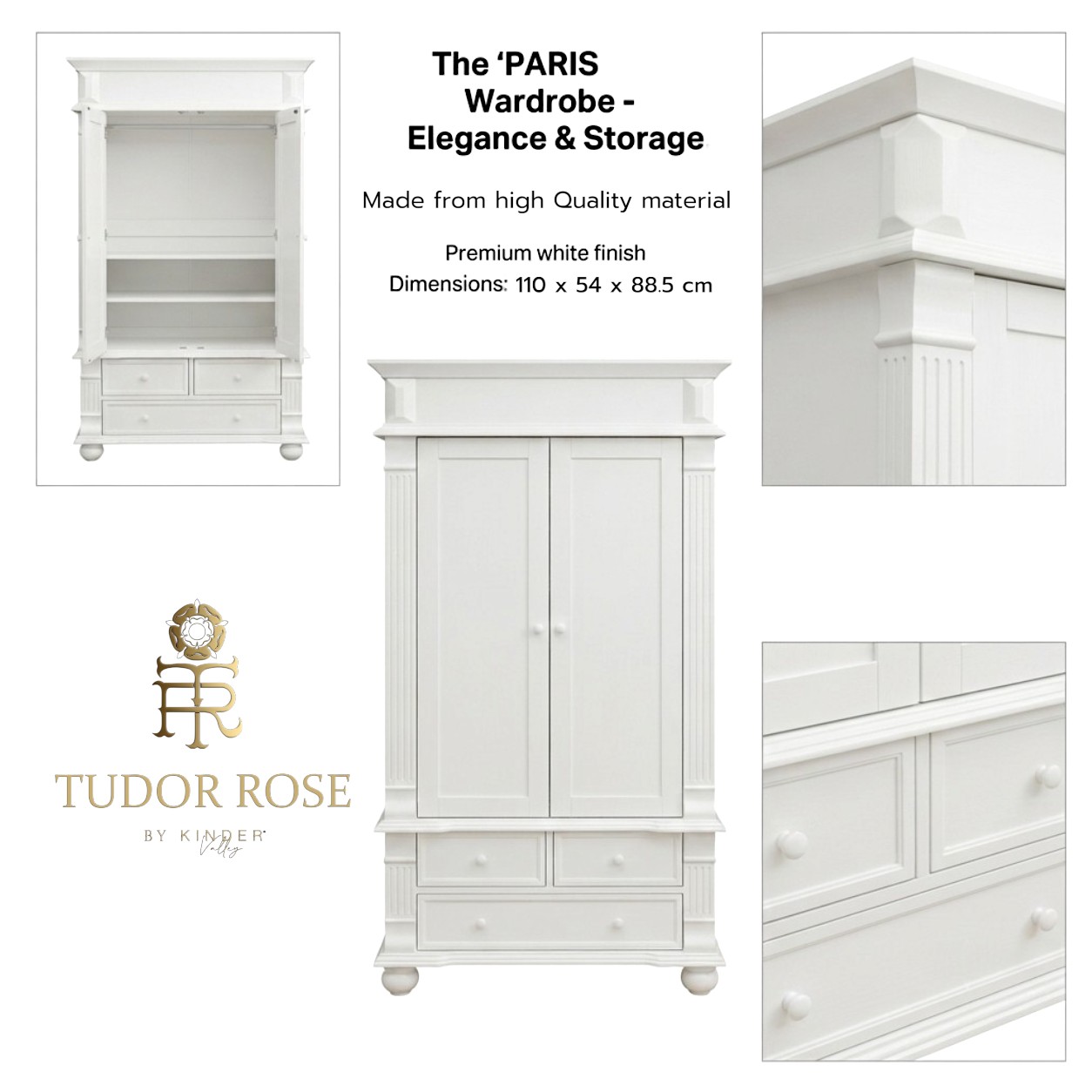 Kinder Valley - Kids Paris Wardrobe - White