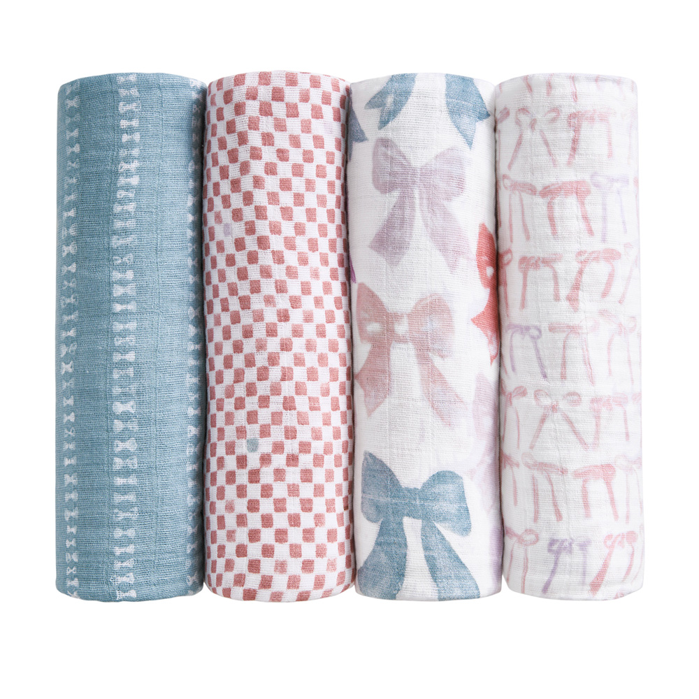 Aden + Anais - Organic Cotton Muslin Large Swaddles - Bows
