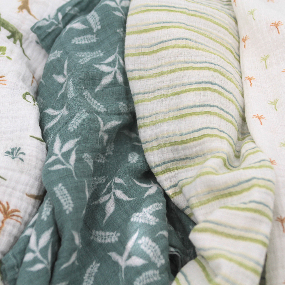 Aden + Anais - Essentials Cotton Muslin Swaddle Blanket - Dino Jungle