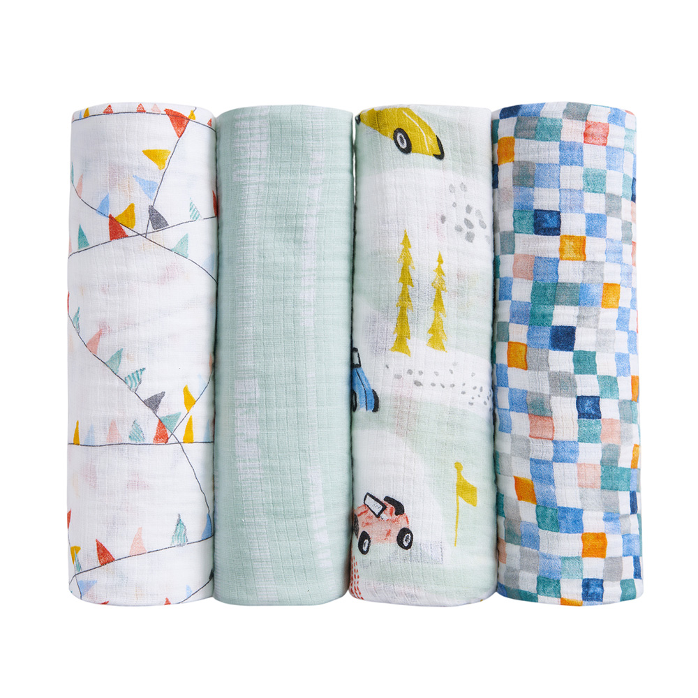 Aden + Anais - Essentials Cotton Muslin Swaddle Blanket - Cars