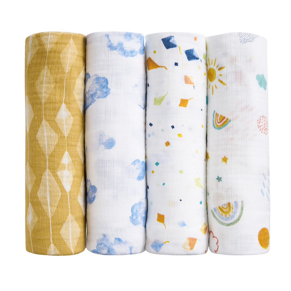 Aden + Anais - Essentials Cotton Muslin Swaddle Blanket - Kites