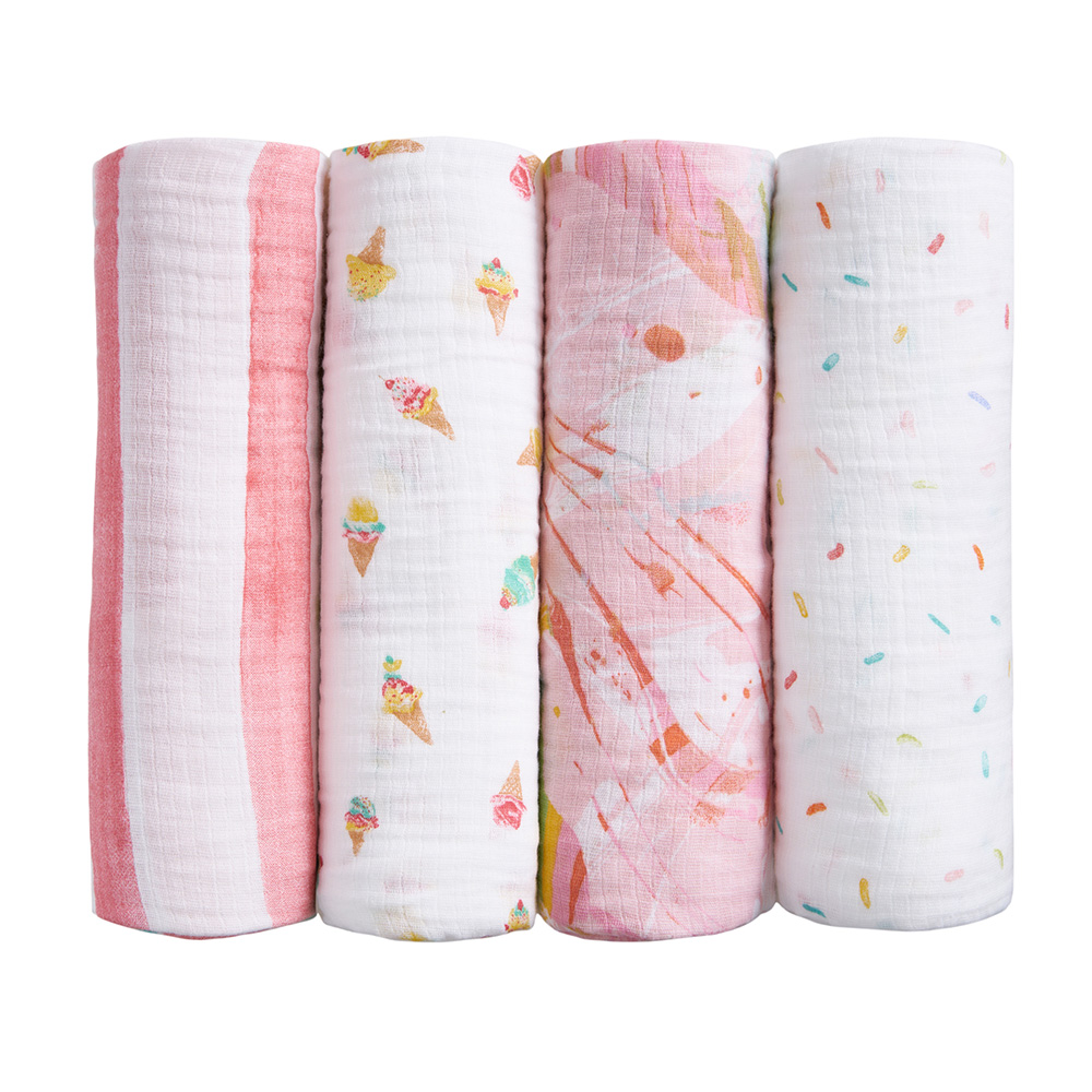 Aden + Anais - Essentials Cotton Muslin Swaddle Blanket - Ice Cream