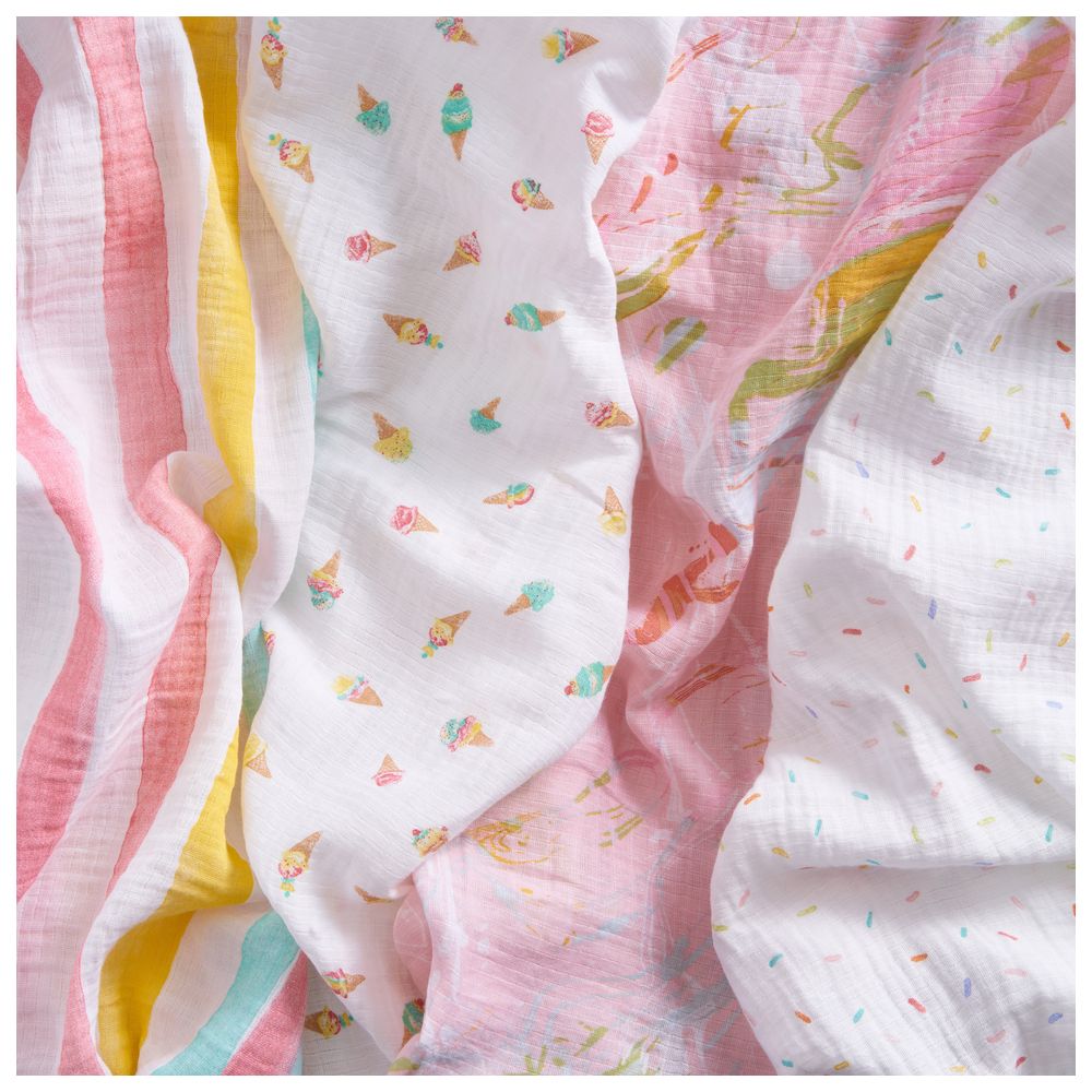Aden + Anais - Essentials Cotton Muslin Swaddle Blanket - Ice Cream