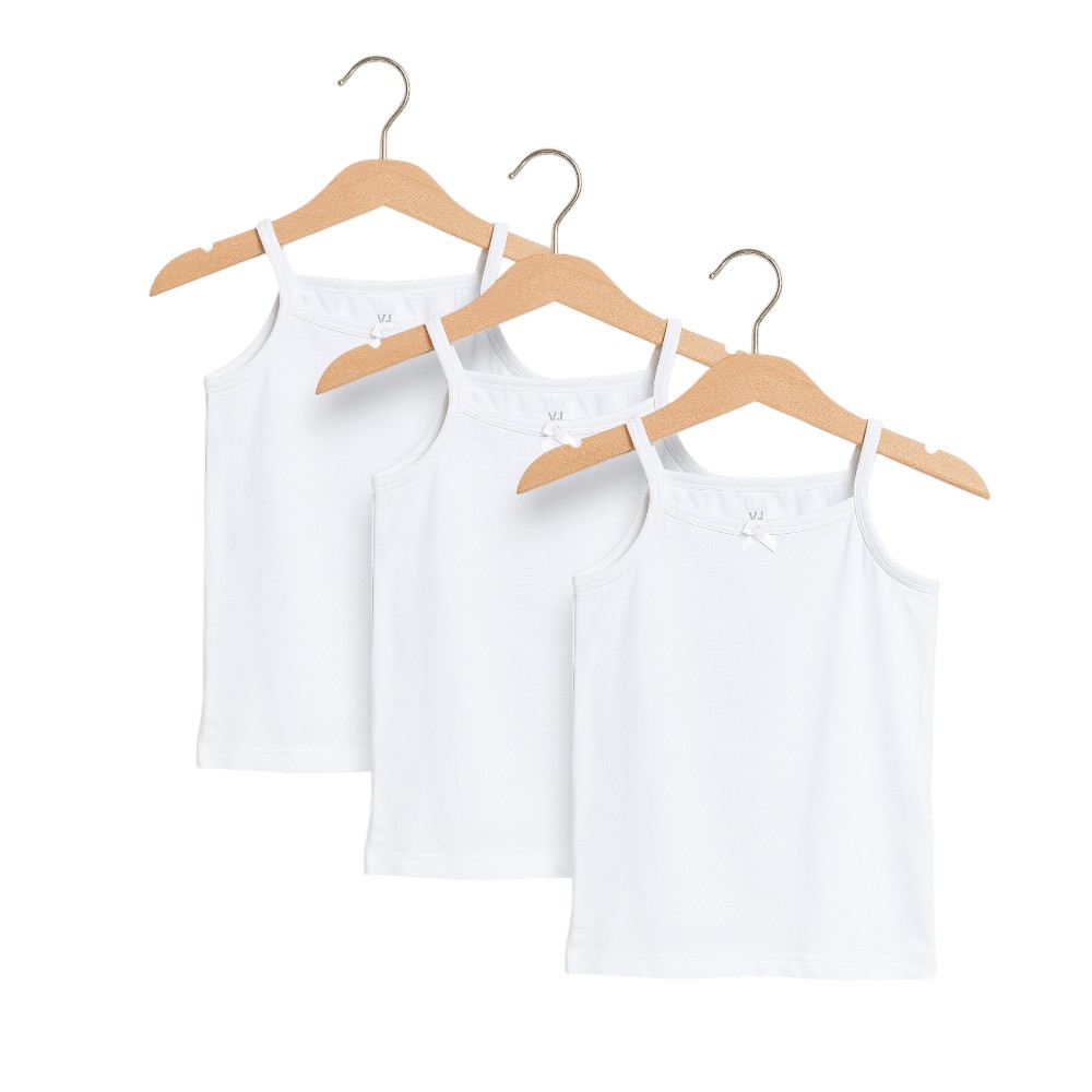 Victor and Jane Girls Cami Slip - White - 3 Pcs