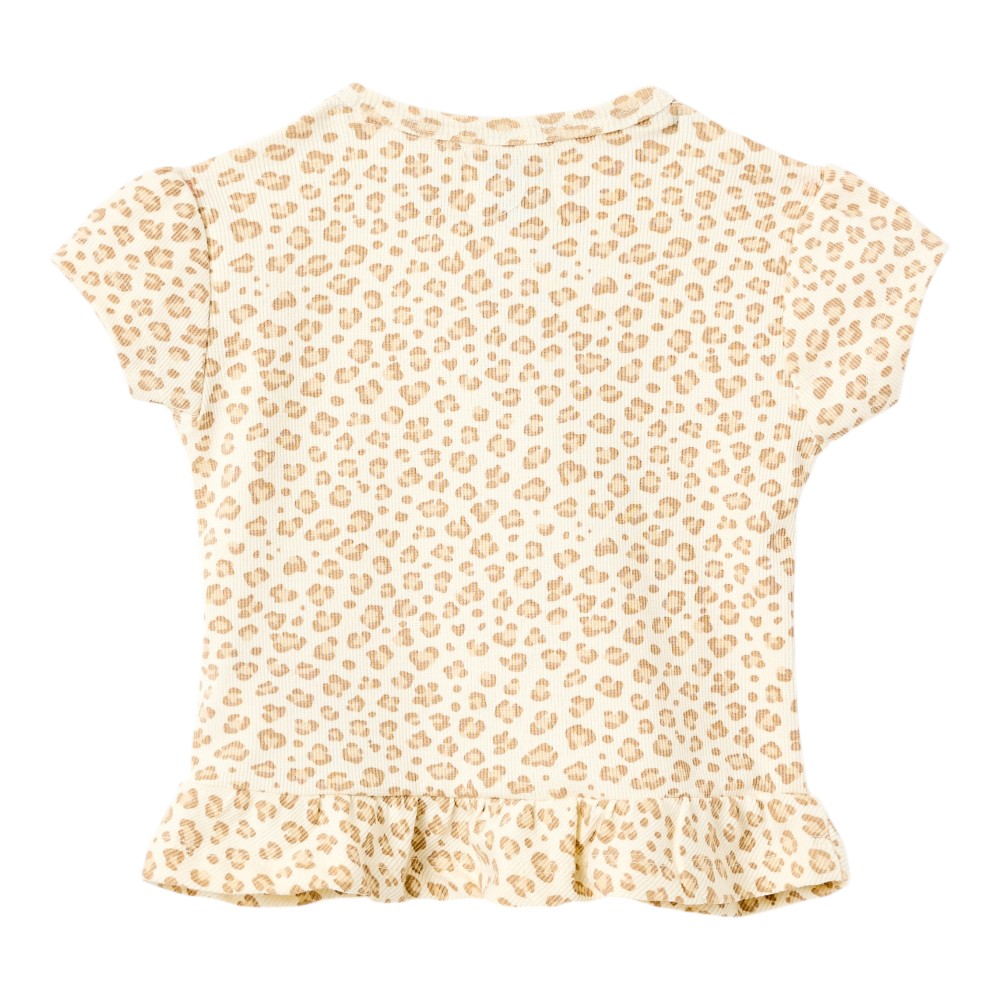 Dirkje Girl's Little Leopard Ruffle Top & Joggers Beige/Brown - 2 Pcs