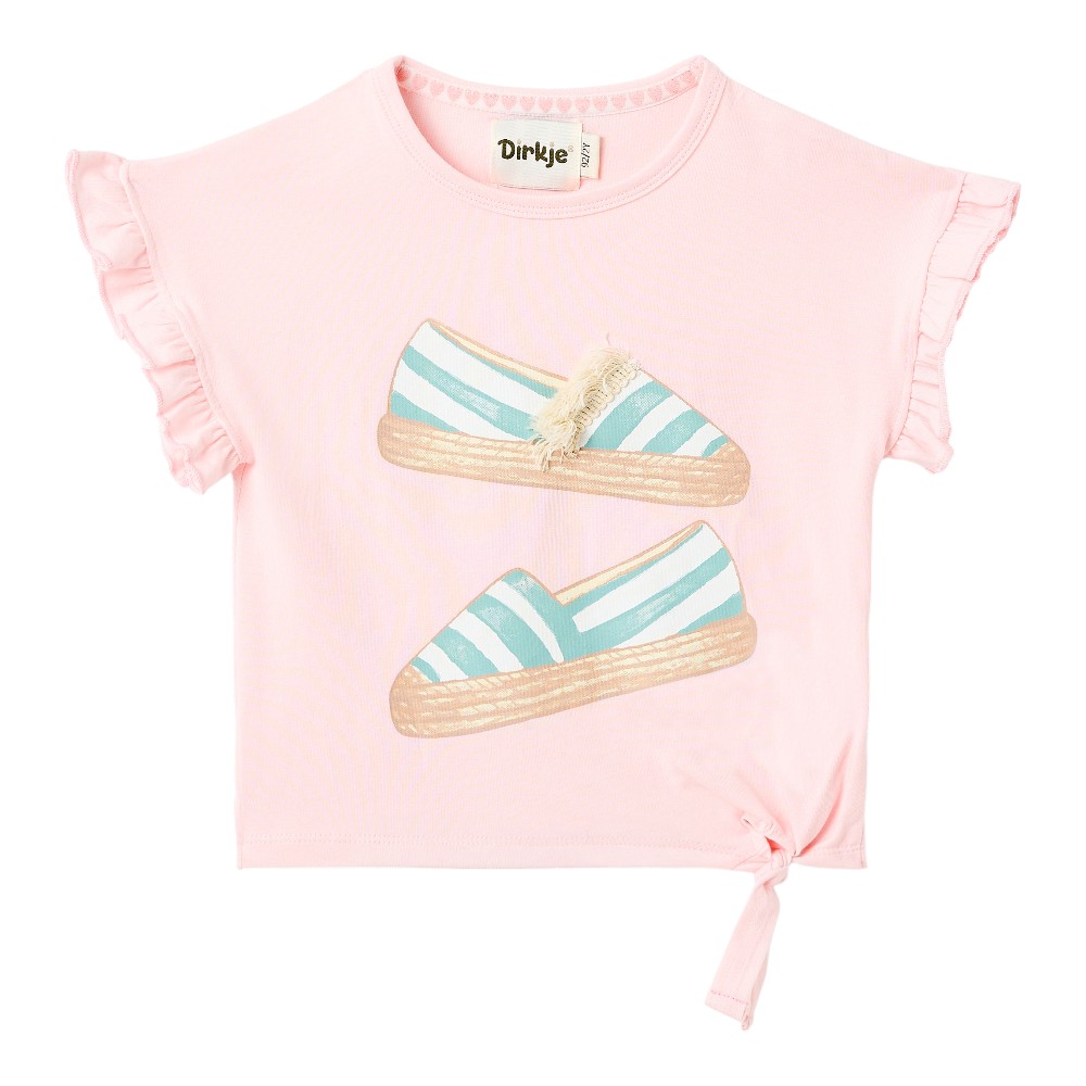 Dirkje Girl's Seaside Stroll T-Shirt & Flared Leggings Soft - Pink - 2 Pcs