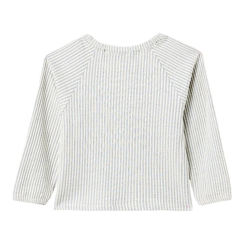 Dirkje Girl's Stripe Seersucker Top & Shorts - Blue - 2 Pcs