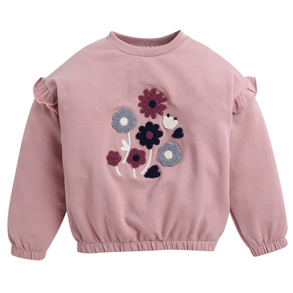 Dirkje - 2pc-Set - Girl's Floral Chenille Fleece Sweatshirt & Pants