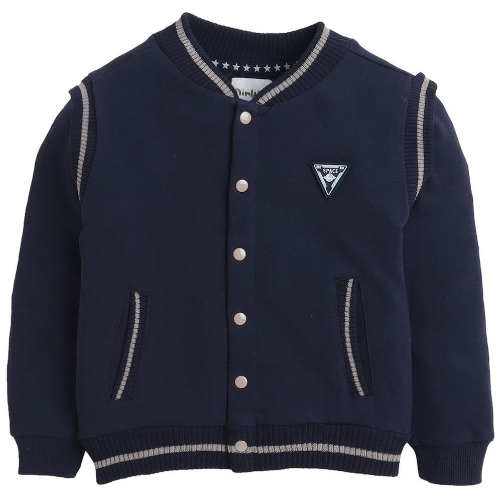 Dirkje - Boys Space Club Varsity Fleece Jacket - Navy