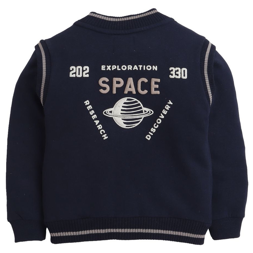 Dirkje - Boys Space Club Varsity Fleece Jacket - Navy