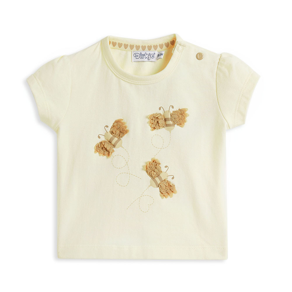 Dirkje - 3pc-Set - Girls' T-Shirt & Trousers With Headband - White/Dusty Pink