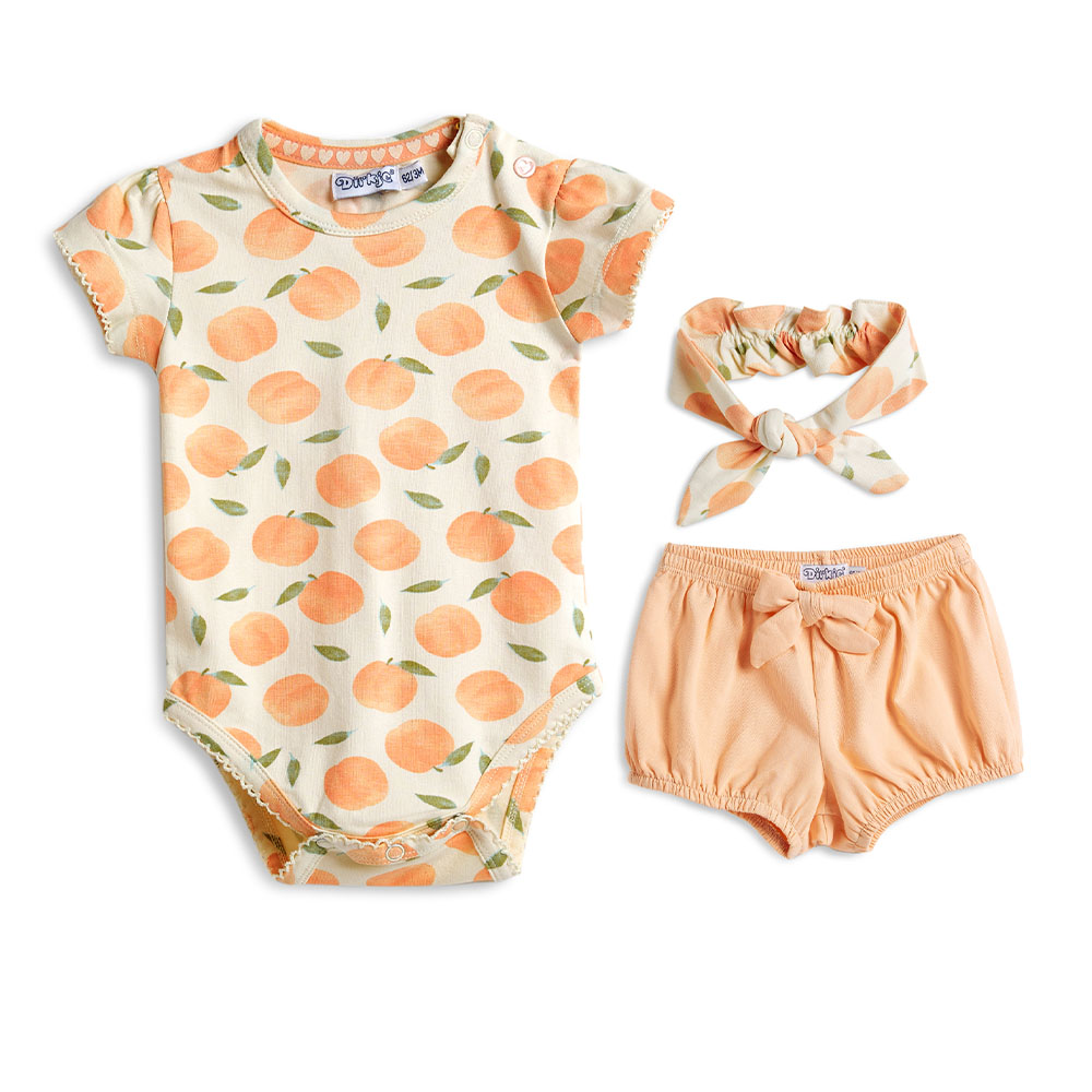 Dirkje Babysuit with Headband - Peach - 2 Pcs