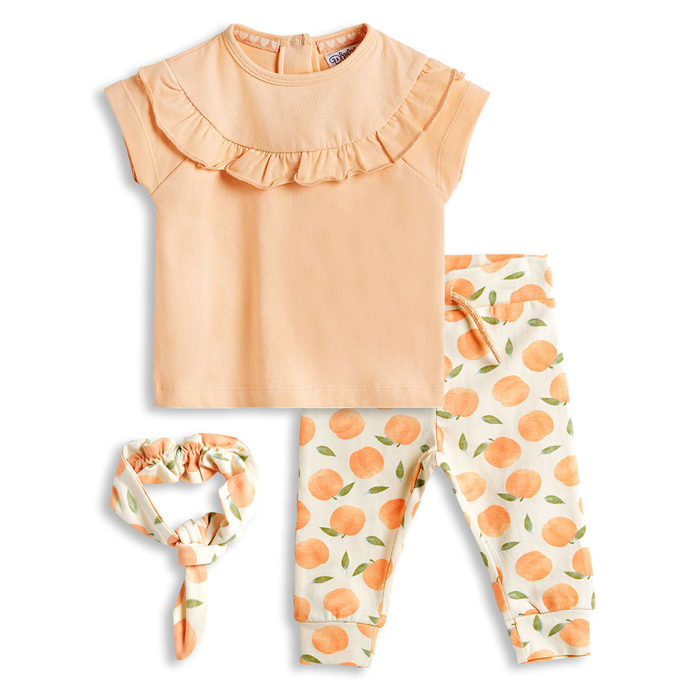 Dirkje Babysuit and Headband - Peach - 2 Pcs
