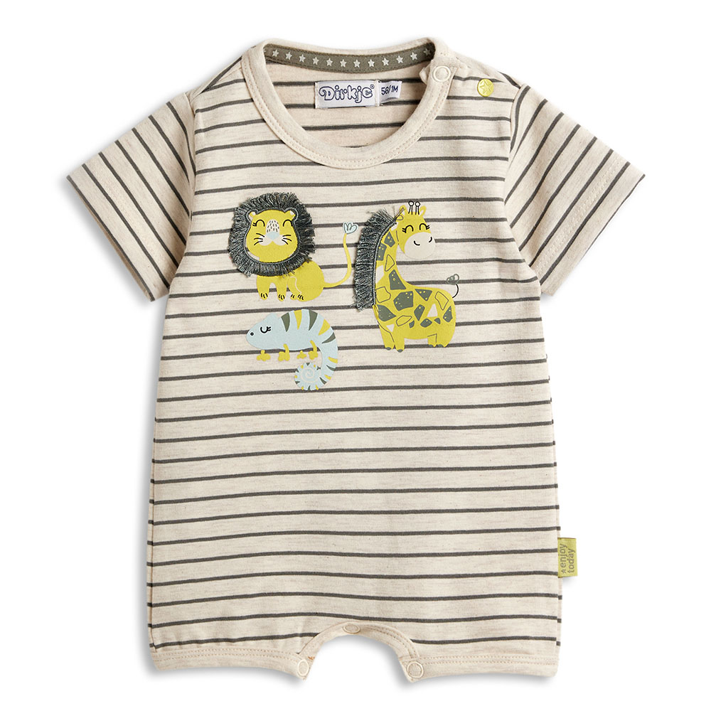 Dirkje Boy's Babysuit Animal - Beige