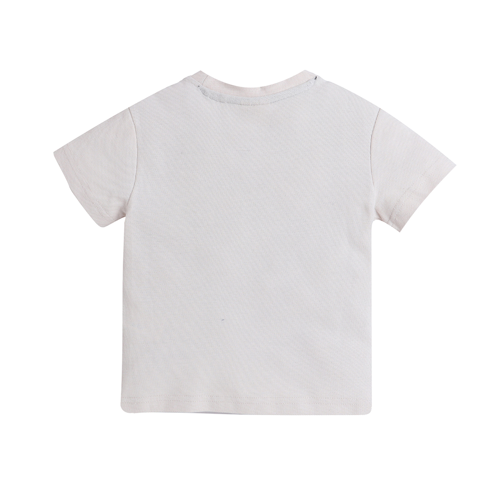 Victor and Jane Boy's Keep Moving Forward Cotton T-Shirt - Beige