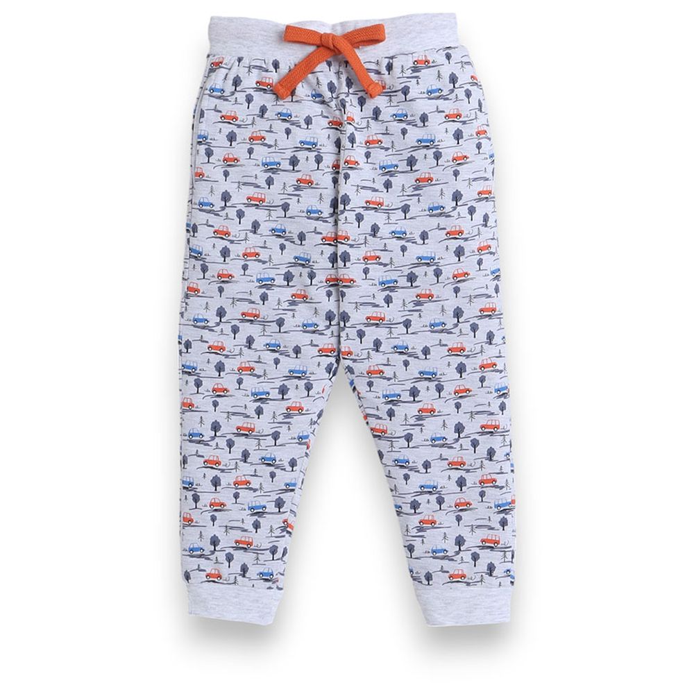 Victor and Jane Boy's Printed T-Shirt and Long Pants - All-Over Print - Grey - 2 Pcs