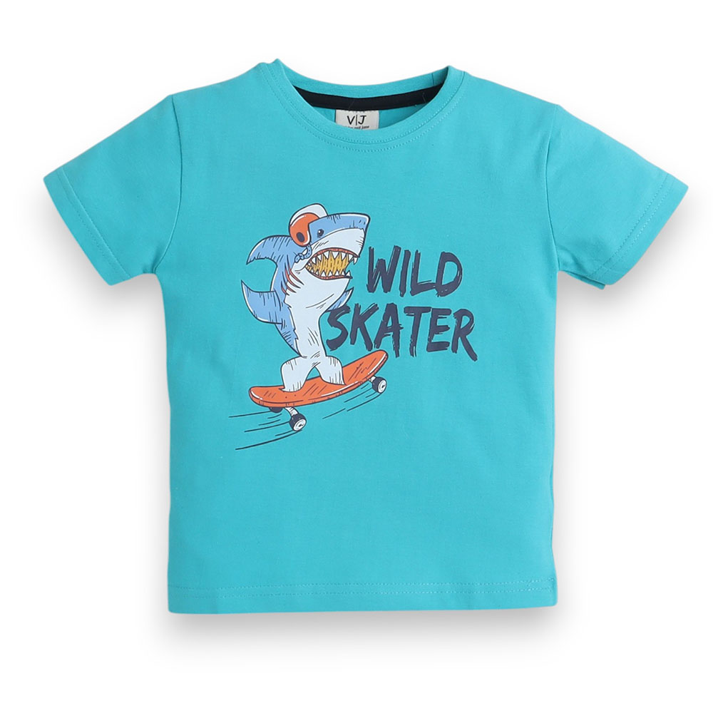 Victor And Jane - 2pc-Set - Boy's Printed Pyjama T-Shirt & Pants - Wild Skater