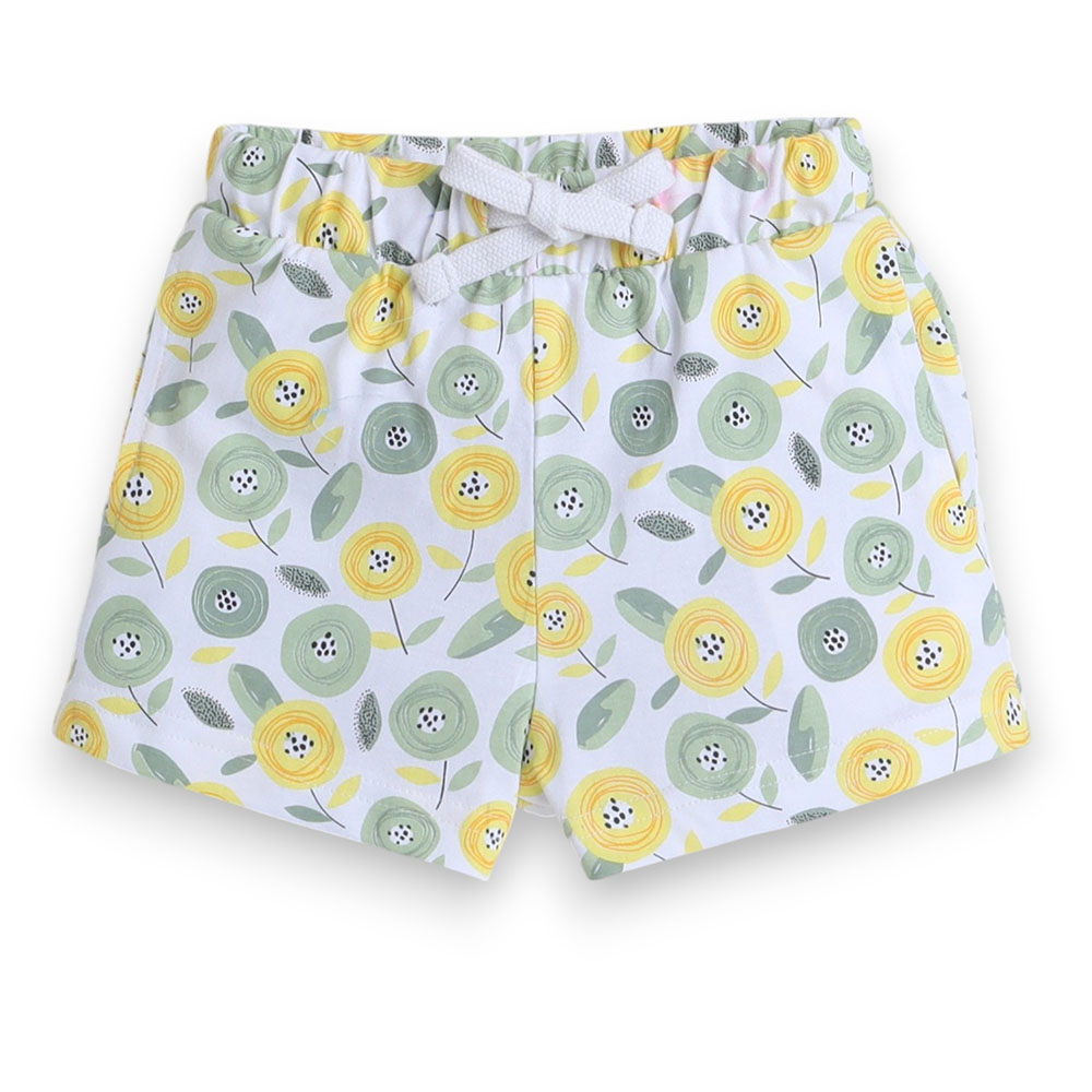 Victor and Jane Girl's All Over Printed T-Shirt and Shorts - Multicolor - 2 Pcs