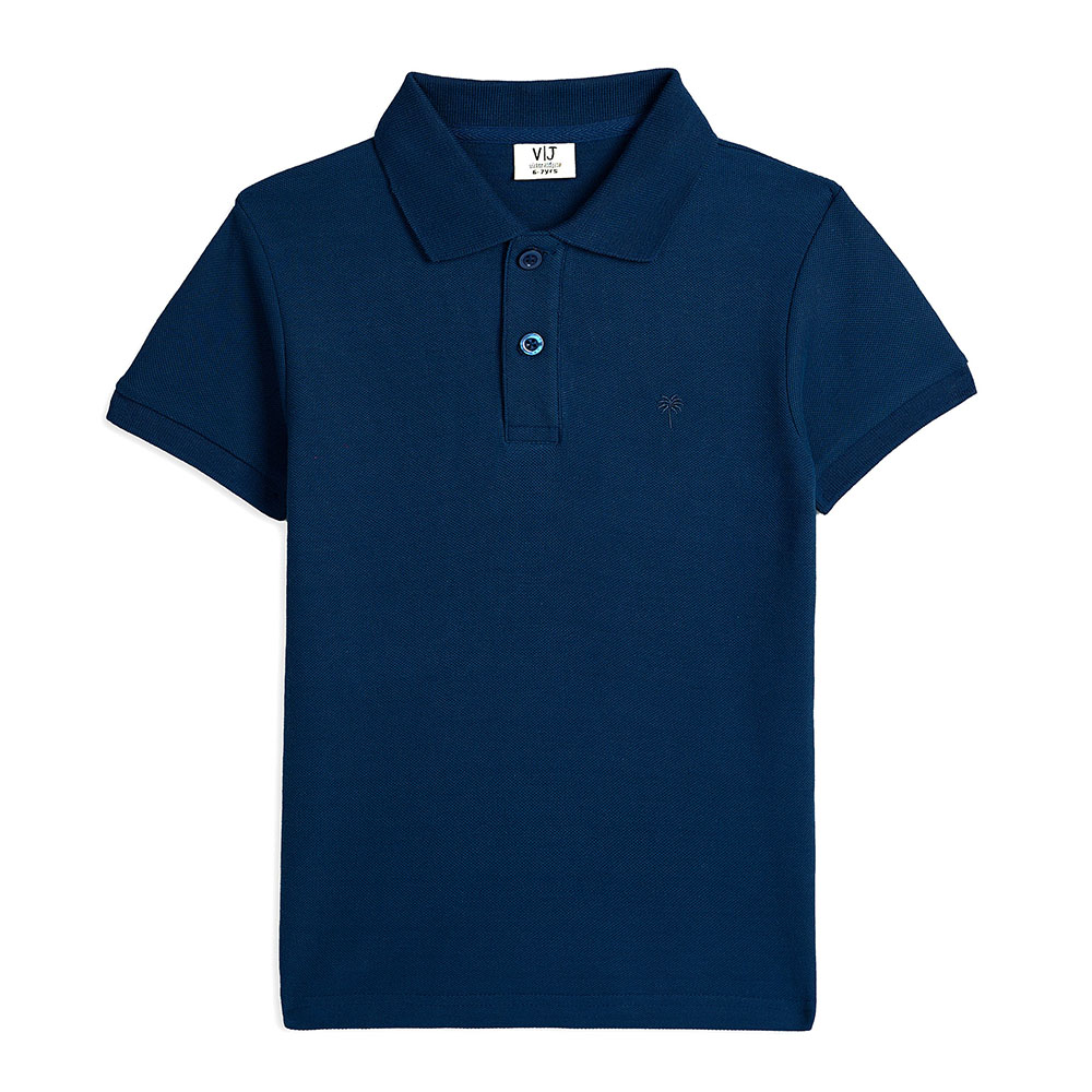 Victor and Jane Boy's Short Sleeves Polo T-Shirt - Navy