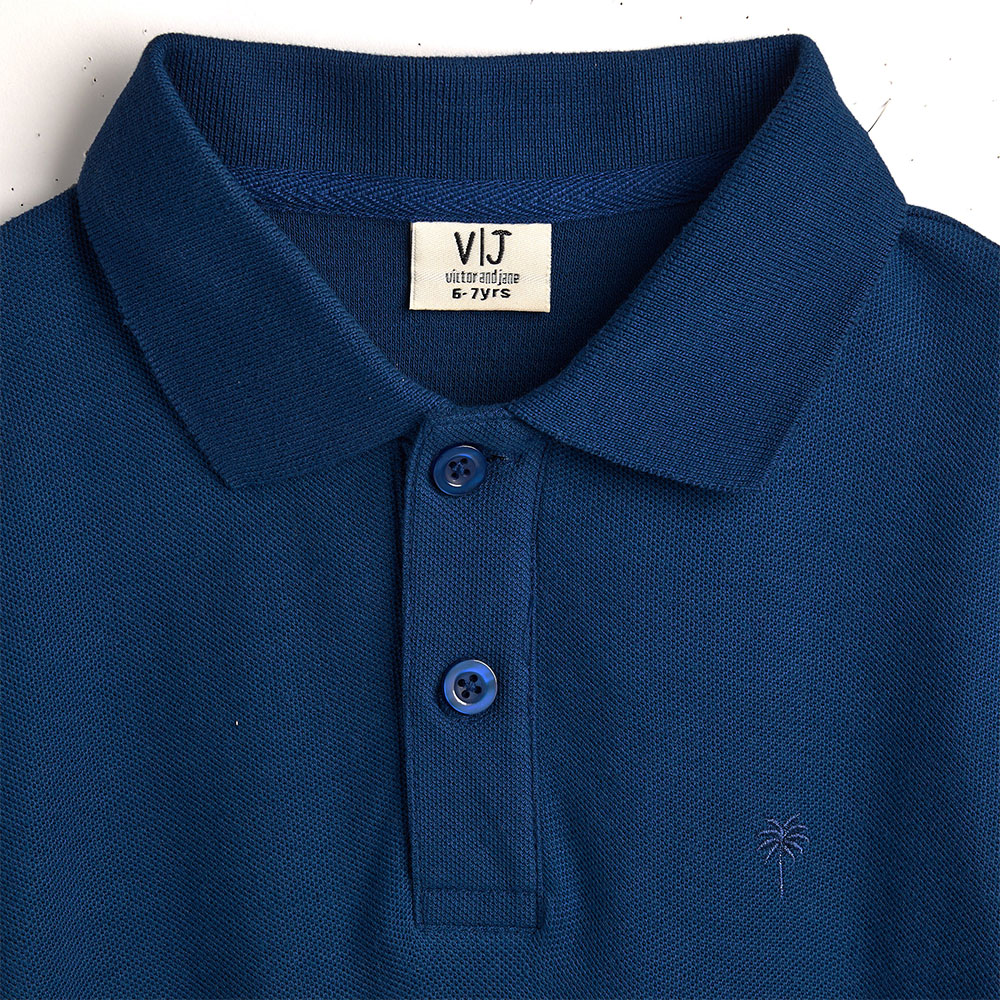 Victor and Jane Boy's Short Sleeves Polo T-Shirt - Navy