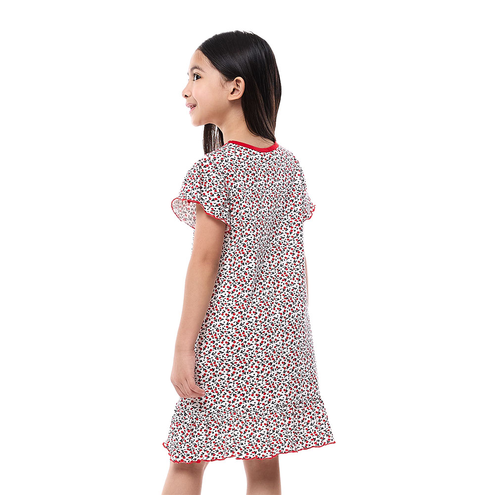 Victor and Jane Soft and Cozy Girls Sleep Dress - Red