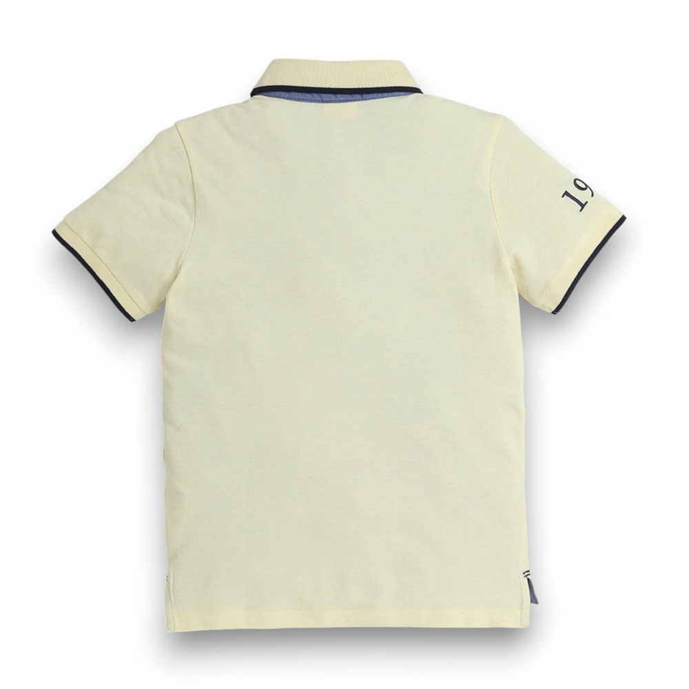 Victor and Jane Junior Boys Polo T-Shirt with Embroidered Label - Yellow